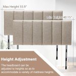 Adjustable Foldable Linen Headboard for Queen/Full Beds
