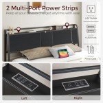 Queen Size Headboard with USB Ports & Outlets