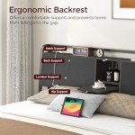 Queen Size Headboard with USB Ports & Outlets