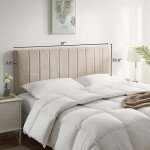 Beige Wall-Mounted Queen Headboard with Soundproof Panels