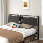 Queen Size Headboard with USB Ports & Outlets