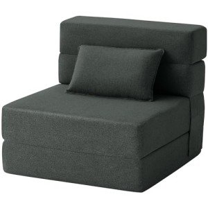 Convertible Sofa Bed with Pillow - Dark Gray