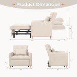 31.5" Convertible Sleeper Chair Bed for Small Spaces