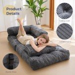 MAXYOYO L-Shaped Convertible Folding Sofa Bed