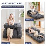MAXYOYO L-Shaped Convertible Folding Sofa Bed
