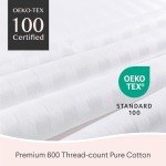 Soft Cotton Pillow Protectors with Silent Zipper - 4 Pack
