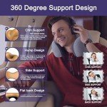 Napfun Memory Foam Travel Neck Pillow - Light Grey