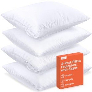 Ultra Soft Zippered Pillow Protectors - Set of 4