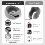 WANDER PLUS® Ergonomic Memory Foam Travel Pillow