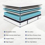 Amztree 12" Memory Foam & Pocket Coil Mattress