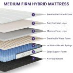 Queen Size 12" Mattress with Memory Foam & Springs