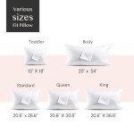 Soft Cotton Pillow Protectors with Silent Zipper - 4 Pack