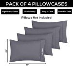 Soft Microfiber Queen Pillow Cases - 4 Pack