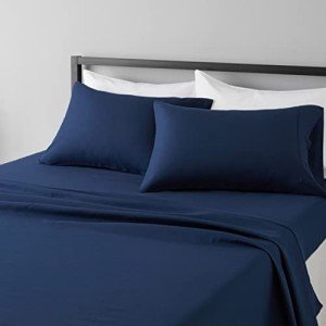 Soft Microfiber 4-Piece Bed Sheet Set - Navy Blue