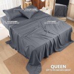 Queen Bed Sheets Set - 4 Piece Microfiber