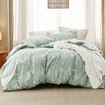 Sage Green Floral Queen Comforter Set - 3 Pieces