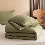 Olive Green Boho Queen Comforter Set, 3 Pieces
