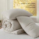 Bedsure Queen Comforter Set - Beige Soft Bedding