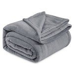 Bedsure King Size Plush Fleece Blanket - Grey