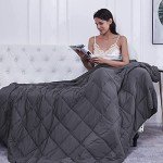 L'AGRATY Dark Grey Weighted Blanket for Adults