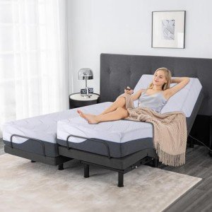 Vipbear Split King Adjustable Bed Base & Mattress