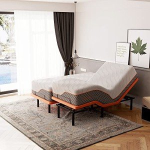 ESHINE Split King Adjustable Bed with Luxury Mattress