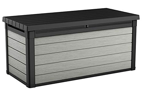 Keter Denali 150 Gallon Resin Deck Box Gray & Black