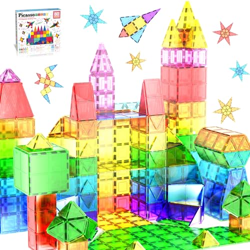 PicassoTiles 60pcs Magnetic Building Blocks - Inspire Creativity