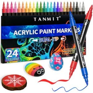 Dual Tip Acrylic Paint Pens - 24 Colors