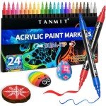 Dual Tip Acrylic Paint Pens - 24 Colors