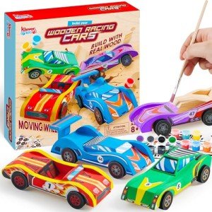 DIY Wooden Race Cars Craft Kit for Kids
