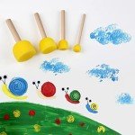 30-Piece Round Sponge Brush Set for Kids