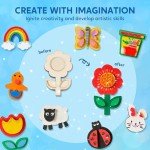 Wooden Magnet Arts & Crafts Kit for Kids