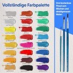 24-Pack Acrylic Paint Set with Brushes for Kids