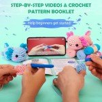 Beginner Crochet Kit with Video Tutorials - Axolotl