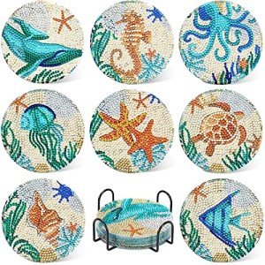Ocean Diamond Art Coaster Kit - 8 Pcs