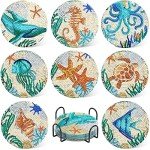 Ocean Diamond Art Coaster Kit - 8 Pcs