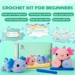 Beginner Crochet Kit with Video Tutorials - Axolotl