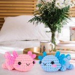 Beginner Crochet Kit with Video Tutorials - Axolotl
