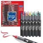 Sharpie Brush Tip Acrylic Markers, 12 Colors