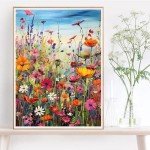 Wild Flowers Paint by Numbers Kit for Adults