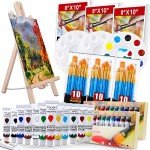Acrylic Painting Set with Easel and Canvases