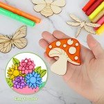 80PCS DIY Wooden Spring Ornaments for Crafts