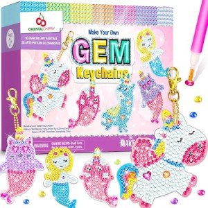 DIY Gem Keychain Kit for Kids Ages 8-12