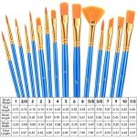 15-Piece Acrylic Paint Brush Set for All Ages
