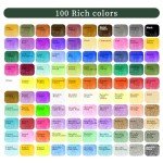 100-Color Watercolor Paint Set with Metallics