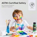 24-Color Acrylic Paint Set with 12 Brushes