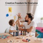 24-Color Acrylic Paint Set with 12 Brushes