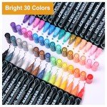30 Colors Waterproof Dual Tip Acrylic Paint Pens