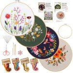 Beginner's Embroidery Kit: 4 Pack with Tools